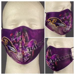 New “Baltimore Ravens” Digitally Printed Double Layered Adult Facemask